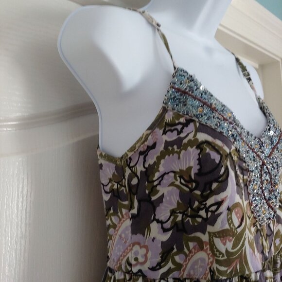 Free People Beaded Sequin Short Sundress Sleeveless Pockets - Picture 6 of 15